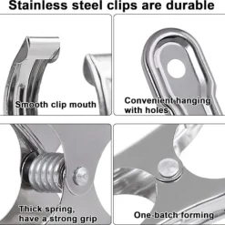 Metall växthusklämmor 50 st rostfria trädgårdsklämmor starka klämmor för att hålla växtskydd och kläder