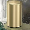 Metallisk Guld Stål Badrumspapperskorg med Svänglock, 9L Kompakt Papperskorg