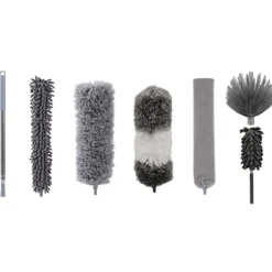Discount Mikrofiber Dammborste Utdragbar Dammvippa Multifunktionell Dammuppsamlare för Rengöring Högt Tak, Persienner, Möbler, Bilar 7pcs