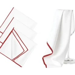 Clearance Mikrofiber Glaspoleringsdukar Set med 3 Vita Röda Tjocka Absorberande Anti-repor för Vinglas Tumblers Kök Hotell Bar Rengöring Luddfritt