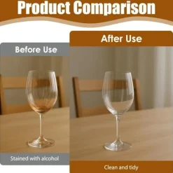 Clearance Mikrofiber Glaspoleringsdukar Set med 3 Vita Röda Tjocka Absorberande Anti-repor för Vinglas Tumblers Kök Hotell Bar Rengöring Luddfritt