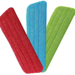 Outlet Mikrofiber Moppduk, 3-pack Ersättningsrengöringspads Moppdyna, Haken och Slinga Vått och Torrt