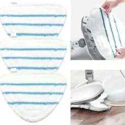 New Mikrofiber Ångmoppskydd Ångtillbehör Universella Triangel Tvättbara Dukar för Varm Ångrengörare, Vita Mikrofiber Ångmoppdynor Maskintvättbara