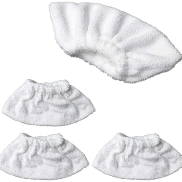 Online Mikrofiber ångrengöring för manuellt munstycke, set med svampdukar, svampbomullsöverdrag, kompatibelt med de flesta ångrengörare (vit)