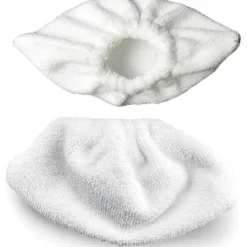 Online Mikrofiber ångrengöring för manuellt munstycke, set med svampdukar, svampbomullsöverdrag, kompatibelt med de flesta ångrengörare (vit)