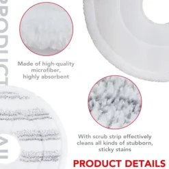 Best Mikrofiber Spin Mopp Refill, 3-pack Tvättbara och Återanvändbara Mopphuvud Ersättningar
