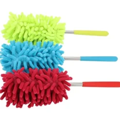 Outlet Mikrofiber Utdragbar Handdammtork Tvättbar Dammningsborste med Teleskopstång för Rengöring av Bil, Dator, Luftkonditionering