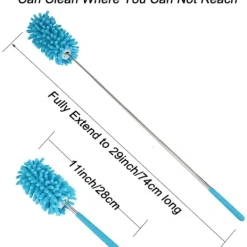 Outlet Mikrofiber Utdragbar Handdammtork Tvättbar Dammningsborste med Teleskopstång för Rengöring av Bil, Dator, Luftkonditionering