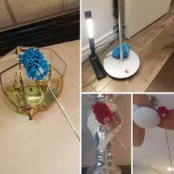 Outlet Mikrofiber Utdragbar Handdammtork Tvättbar Dammningsborste med Teleskopstång för Rengöring av Bil, Dator, Luftkonditionering