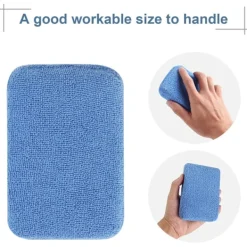 New Mikrofiber Vax Appliceringsdynor - Paket med 10 Bilvårds Svampar 12X8X3cm, Tvättbara Mjuka Skum Appliceringsdynor För Polering (Blå)
