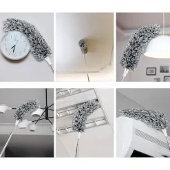 New Mikrofiberdammvippa med förlängningsstång (rostfritt stål), extra lång och utdragbar spindelvävsdammvippa, hopfällbar dammvippa för rengöring av högt i tak | Fyndiq