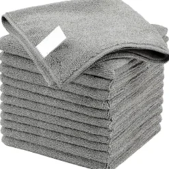 Mikrofiberduk, Allround Mikrofiberhanddukar, Ränderfria Rengöringsdukar, 12-pack, Grå, Storlek 30 X 30 Cm