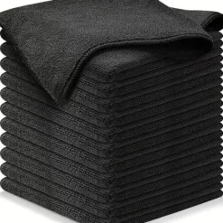 Hot hhu Mikrofiberduk, 8-pack, Multifunktionella Återanvändbara Rengöringsdukar, Luddfritt Streckfritt Tvättbart Dammtork för Hus, Fönster 40 x 40 cm Svart 40cm*40cm | Fyndiq Black