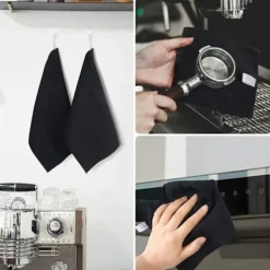 Clearance Mikrofiberduk Svart Våffelduk Tvättbara Kökshanddukar Tvättbara Tjocka Lintfritt Rengöringsdukar 30cm x 30cm 7 Pack