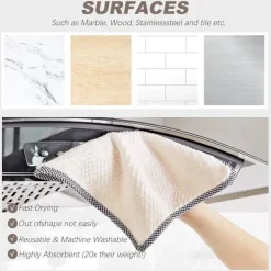 Discount Mikrofiberduk, Ultraabsorberande, Köksduk för hushållsrengöring, Tvättbara Mikrofiberdukar, 10-pack, Storlek 25 x 25 cm