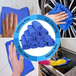 Outlet Mikrofiberdukar för bilar, fönsterputsdukar, 10-pack bilvårdspoleringsdukar för hem, kök, 30 cm x 30 cm