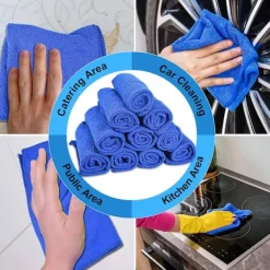 New Mikrofiberdukar för bilar, fönsterputsdukar, 10-pack bilvårdspoleringsdukar för hem, kök, 30 cm x 30 cm