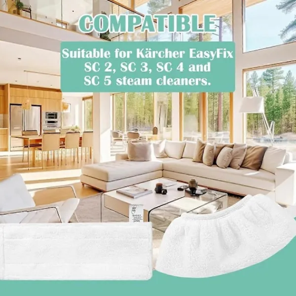 Mikrofiberdukset för Easyfix SC1 SC2 SC3 SC4 SC5 Ångmopp Tillbehör, Tvättbar Mikrofiber