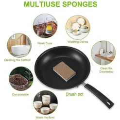 Discount Fww Miljövänliga Naturliga Svampar för Disk 12-pack - Biologiskt Nedbrytbar Köksvamp med Komposterbar Kokosskrubb