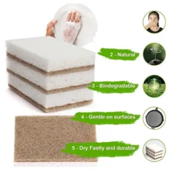 Discount Fww Miljövänliga Naturliga Svampar för Disk 12-pack - Biologiskt Nedbrytbar Köksvamp med Komposterbar Kokosskrubb