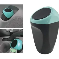 New Mini Bil Papperskorg Plastavfall Soptunna 9*6*15CM Soptunna Förvaringsbehållare kompatibel Bilinteriör/Kontor/Hemma (Blå-Mini Soptunna)