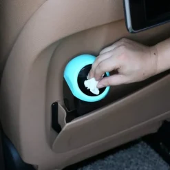 New Mini Bil Papperskorg Plastavfall Soptunna 9*6*15CM Soptunna Förvaringsbehållare kompatibel Bilinteriör/Kontor/Hemma (Blå-Mini Soptunna)