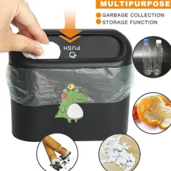 Mini Bärbar Läcksäker Plastbilkopphållare Papperskorg Läcksäker
