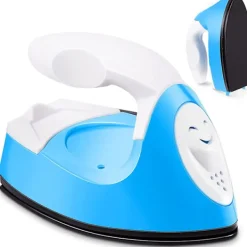 Best Mini Craft Iron Mini Värmepress Mini Strykjärn Bärbar Praktisk Värmepress Liten Strykjärn med Laddningsbas Tillbehör, Blå