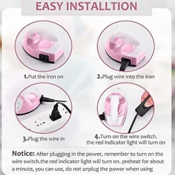 Best Mini Craft Iron Mini Värmepress Mini Strykjärn Bärbar Praktisk Värmepress Liten Strykjärn med Laddningsbas Tillbehör, Blå