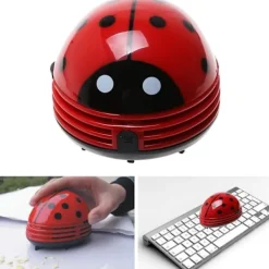 Outlet Mini Dammsugare för Skrivbord, Nyckelpiga Design, Hemmakontor, Dammsamlare, Bordsdammsugare, Dator