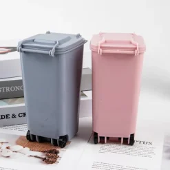 Outlet Jettbuying Mini Desktop papperskorg Plastsoptunnor med lock Hushållskl 4pcs Multicolor