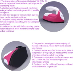 Online Mini Elektriskt strykjärn Bärbart resestrykjärn för högskola och resor Snabbstrykning EU-kontakt