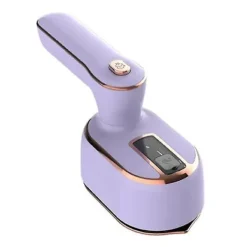 Best Mini Handhållen Ångstrykjärn med Roterbart Handtag Torr Våt Användning Lättviktig Bärbar Klädångare Strykmaskin EU Plug purple