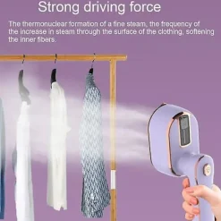 Best Mini Handhållen Ångstrykjärn med Roterbart Handtag Torr Våt Användning Lättviktig Bärbar Klädångare Strykmaskin EU Plug purple