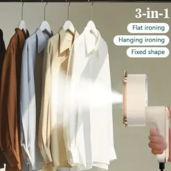 Mini Hopfällbar Handhållen Ångare, 180° Roterande Munstycke med Snabb Uppvärmning, Snabb Rynkborttagare för Resor Studenthem, Vit. White