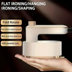 Discount Mini hopfällbar handhållen steamer, 180° roterande munstycke med snabb uppvärmning, snabb skrynkelborttagare för resor, studentboende, grön. Green