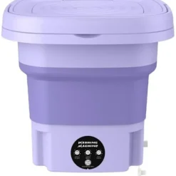 Outlet Mini Hopfällbar Tvättmaskin 8L Lila Violett Ljussterilisering Bärbar Underkläder Tvättmaskin