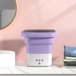 New Mini hopfällbar tvättmaskin för tvätt av underkläder, strumpor och babykläder Purple