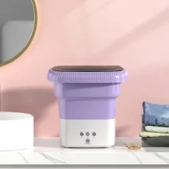 Best Mini hopfällbar tvättmaskin för tvätt av underkläder, strumpor och babykläder Purple