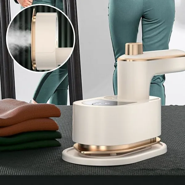 Outlet Mini Hopfällbart Ångstrykjärn - Portabelt Resestrykjärn med Spray för Klädstrykning