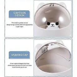 New Mini Kawaii Söt Björn Papperskorg Skrivbord Flip Papperskorg med Lock Tecknad Papperskorg Liten Papperskorg för Badrum Kök Kontor Sovsal Grå