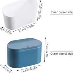 Online Mini Kontor Kreativ Plast Täckt Papperskorg Kök Vardagsrum Student Sovsal Skräppress