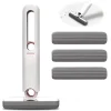 Outlet Mini Mopp, Portabel Självutvridande Svampmopp, Handsfree Rengöring Mini Mopp för Badrum, Kök (3 Bomullssvampar och 1 Presshandtag) 1 Set[GKS] Vit