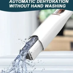 Outlet Mini Mopp, Portabel Själv-Vridande Svampmopp, Handsfree Rengöring Mini Mopp för Badrum, Kök (3 Bomullssvampar och 1 Presshandtag) 2-pack