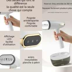 Discount LUNAVO Mini ångstrykare - Ångstrykare för kläder, gardiner osv... klädesaccessoar för klänning, t-shirt ånga