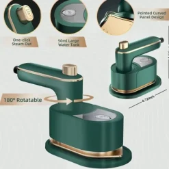 Best Mini Ångstrykjärn - Bärbar Handhållen Ångstrykjärn - 180° Roterande Handtag
