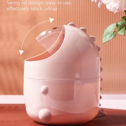 New Mini papperskorg för kontor, Mini papperskorg med svänglock Söt papperskorg för kontor Student sovsal Sängbord (rosa)