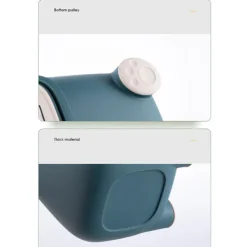 Best Mini Papperskorg för Skrivbord Plast Söt Vardagsrum Matbord Papperskorg med Lock Mörkblå Litet Monster