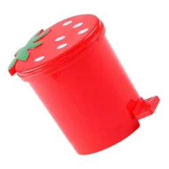 Clearance Mini papperskorg för skrivbord, liten bänkskiva soptunna, kontor, kök, sminkbord, röd