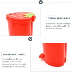 Online Mini papperskorg för skrivbord, liten bänkkorg för skrivbord, kontor, sminkbord, röd